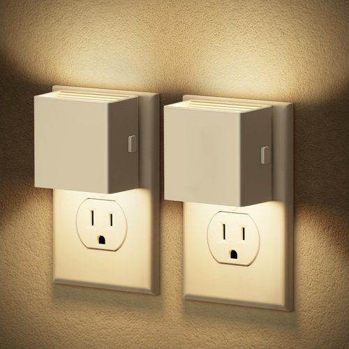 JandCase Night Light,Automatic Night Lights Plug into Wall,Dusk to Dawn,2 Pack Soft White 3000K Brightness Adjustable Nightlight for Kids Bedroom Bathroom Hallway Kitchen