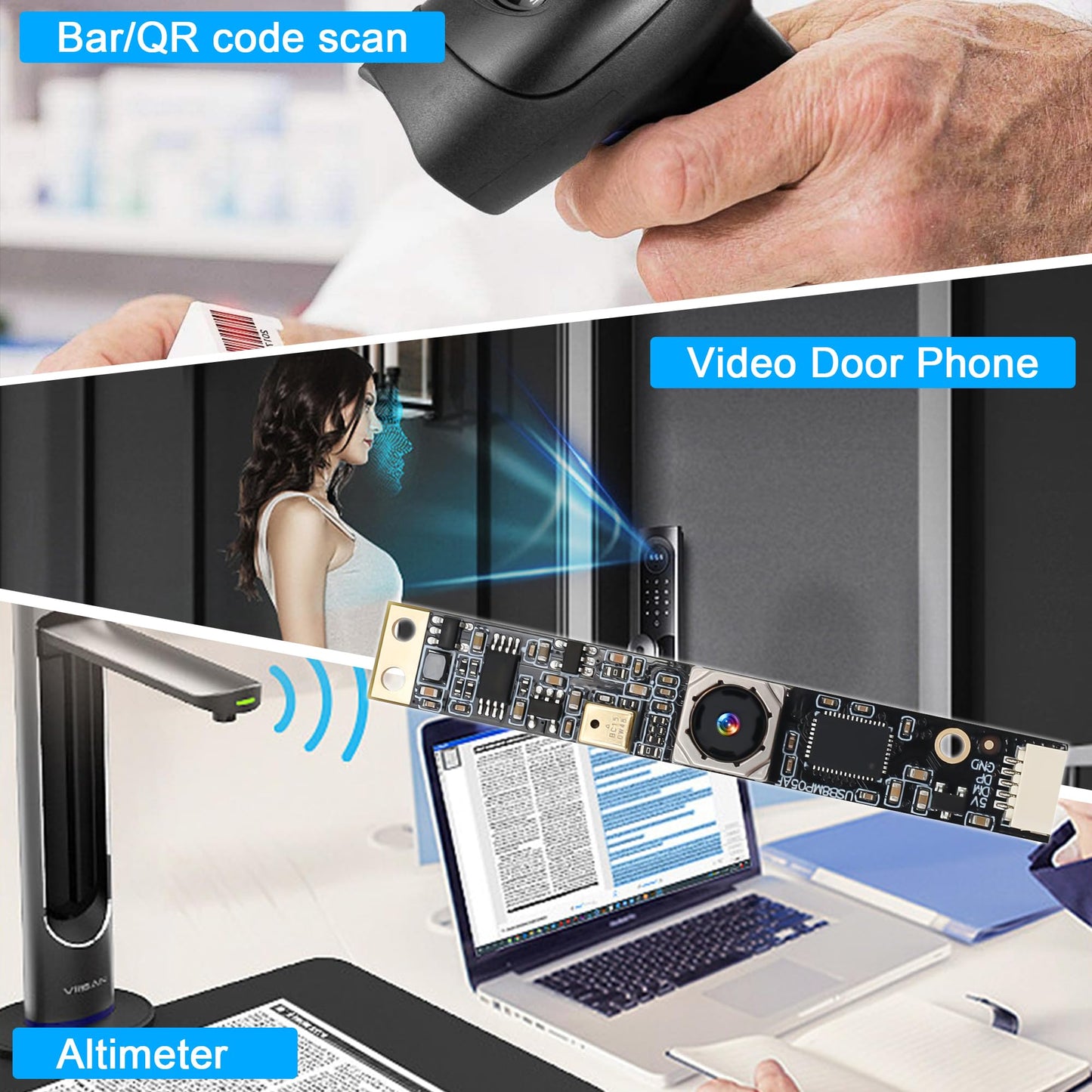 8mp Auto Focus USB Camera with Microphone Mini PC Camera for Computer 4K lightburn Camera for Laser Engraver Mini Strip Webcam Board CCTV USB Surveillance Camera for Raspberry Pi Laptop