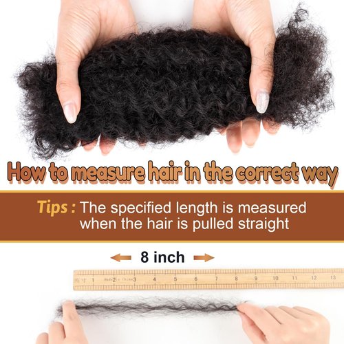 Afro Kinkys Bulk Human Hair For Braiding Dreadlock Extensions Create Repair Braid Micro Twist Afro Kinky Curly Human Hair Bundles Bulks Locs Extensions 1B Natural Black14+14+14 3 bundles/pack