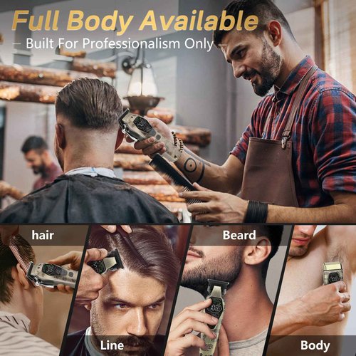 Bomxin Hair Clippers for Men Professiona,3 in 1 T-Blade Barber Clippers and Trimmers Set for Barber kit, Mens Cordless Hair Clippers, Beard Trimmer for Men