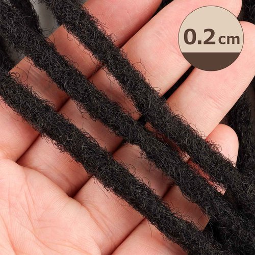IIFLYDSFA 0.2cm Thickness loc Extensions Human Hair for Men/Women 10 Inch 60 Strands Human Hair Dreadlock Extensions Can Be Dyed and Bleached Soft Dreadlocks