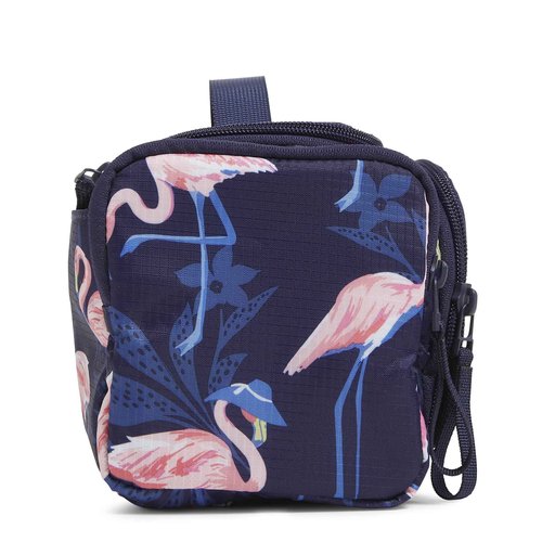 Vera Bradley Ripstop Large Travel Cosmetic Makeup Organizer Bag, Flamingo Party