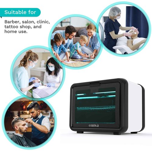 ENNVA UV Sanitizer Box Large - UV Light Sanitizer Box - Nail Tool Cleaning Machine - Ultraviolet Disinfection Cabinet for Phone, Toys, Nail Salon Tool - White