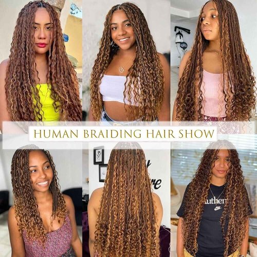 Chocolate Brown Human Braiding Hair For Boho Braids 4# 100g Deep Wave Bulk Human Hair for Braiding 12A No Weft Curly Human Hair Extensions Wet and Wavy Boho Hair for Braiding (4#-Deep Wave, 20 Inch)
