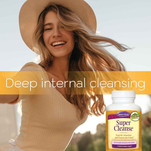 Nature's Secret Super Cleanse Extra Strength Toxin Detox & Gentle Elimination Body Cleanse, Digestive & Colon Health Support - Stimulating Blend of 14 Herbs with Probiotics - 200 Count (Pack of 2)