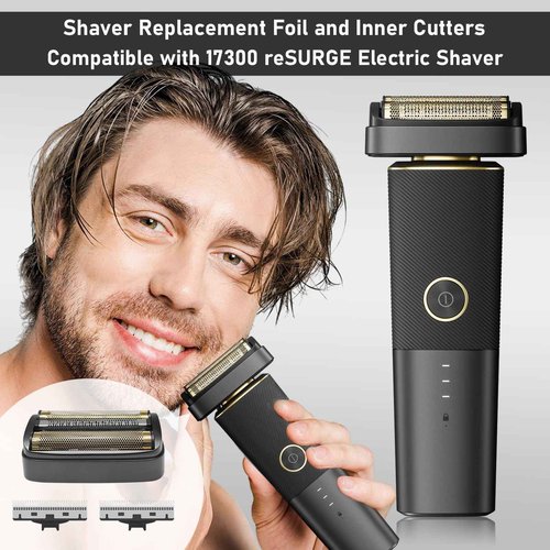 Replacement Foil & Inner Cutters Compatible with Andis 17300 reSURGE Electric Shaver, Black (3 Pack)