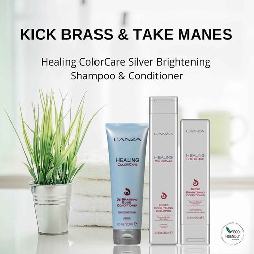 L'ANZA Healing ColorCare Ultra De-Brassing Professional Blue Conditioner - Color Toning Haircare to Eliminate Unwanted Brassiness, Sulfate-free Formula (33.8 Fl Oz)
