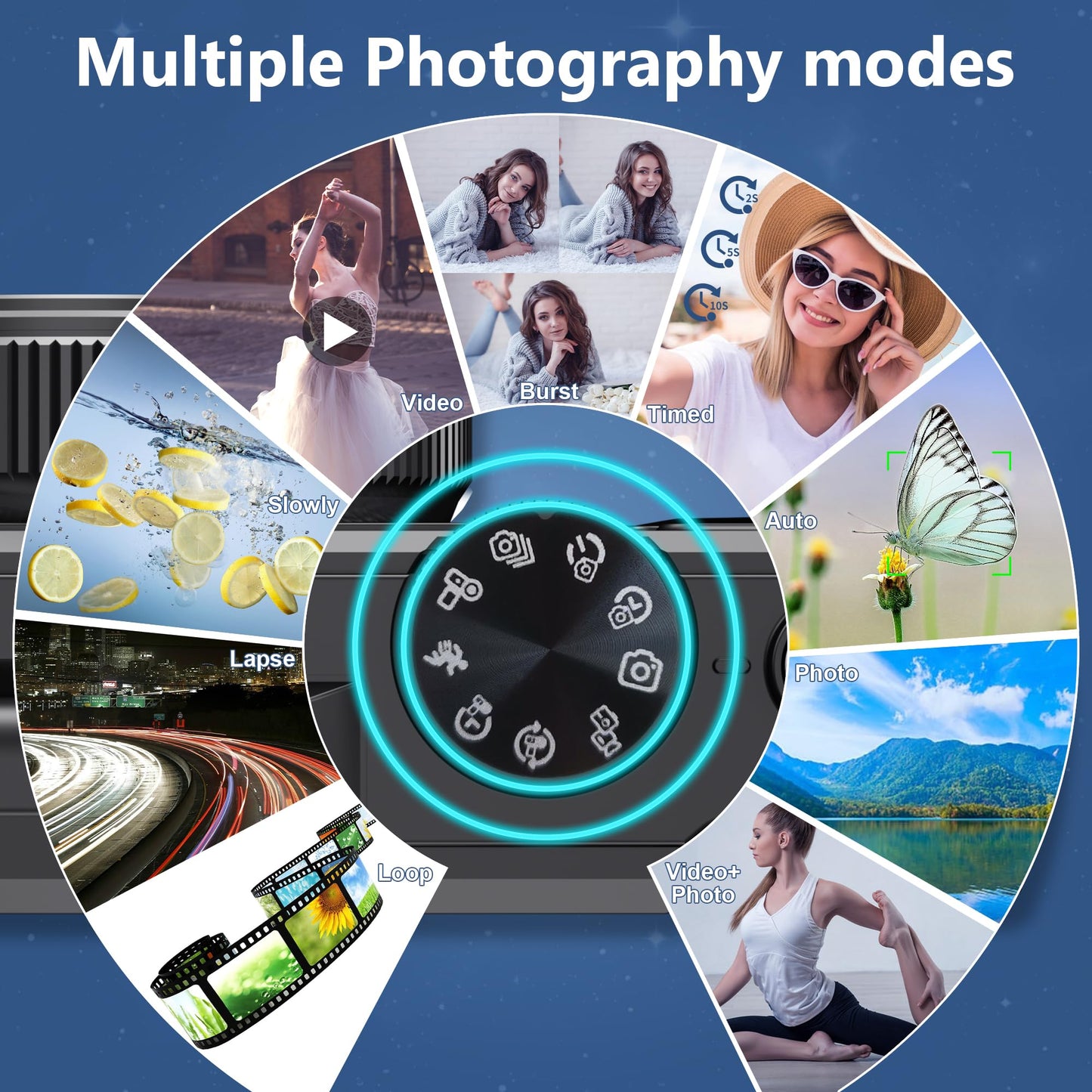 Zunate Retro 64MP Digital Camera, Vintage 4K UHD Vlogging Camera with 18X Zoom, Autofocus, 3 Inch Flip Screen for Travel Photography Vlogging (Black), Zunateyk6vg30wnx-12