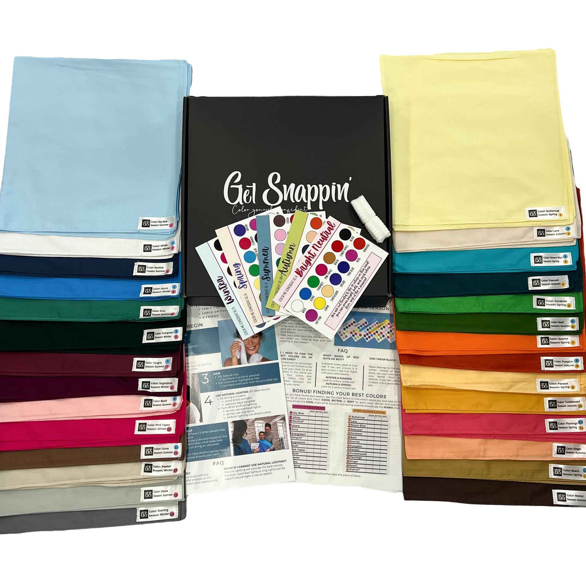 GET SNAPPIN Color Analysis Draping Kit, At Home Color Season Kit (Essential)