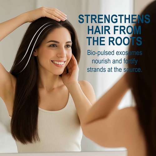 LA EXO Biochemical Pulse Exosome Hair Growth Serum Care Solution for Hair Density, Reduces Shedding and Promotes a Healthy Scalp | Daily Strengthening Treatment for Weak or Damaged Hair | 30ml
