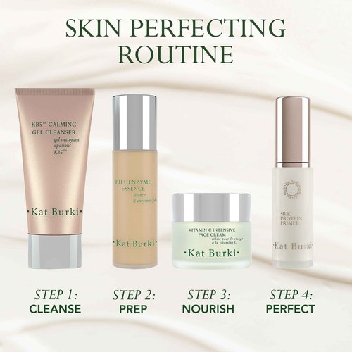 Kat Burki Silk Protein Primer with Botanical Hyaluronic Acid, Irish Sea Moss & Silk Amino Proteins, Hydrates, Smooths & Protects Skin, Silicone-Free, 1 Fl Oz