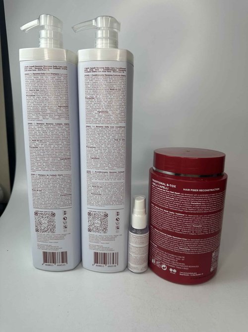 I Belli Capelli Ravenna Hair Straightening Kit – Repair Hair B-tox, Aloe Vera Shampoo & Conditioner, Repair Oil – Anti-Frizz, Intense Hydration, Shine – Formaldehyde-Free – For All Hair Types (4-Pack)