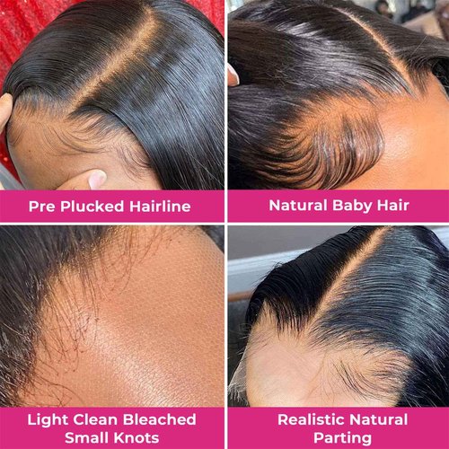 FalaFala 13x4 Skinlike REAL HD Lace Frontal Only, 0.1mm Ultra-thin Body Wave Baby Hair Pre Plucked Swiss HD Lace Frontals Melted Virgin Human Hair Natural Black 14 Inch