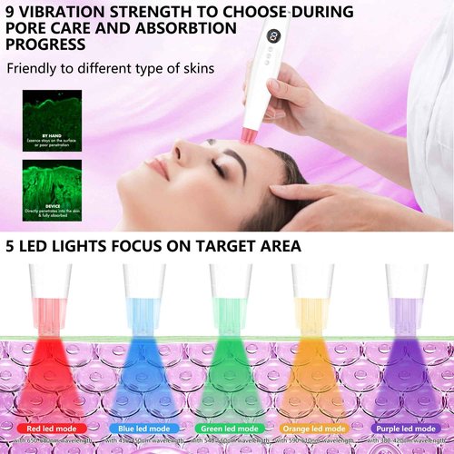 Facial Skin Care Product absorbs Device, LED Light Therapy face Massager, Thermal and Ice Cooling Roller