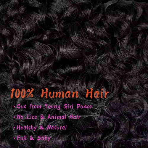 Muzkala Burmese Curly Bundles Human Hair Water Wave Human Hair 100% Unprocessed Brazilian Virgin Remy Hair Bundles Quick Weave for Women Natural Black (Burmese Curly Natural Black, 16 18 20 Inch)