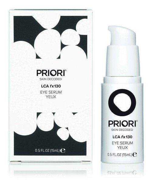 Priori Skincare Eye Serum with AHA Lactic Acid, Caffeine, Vitamin C, E, A Firming, De-puffing Eye Gel for Dark Circles and Wrinkles Fragrance Free Dermatologist Tested 0.5 fl oz
