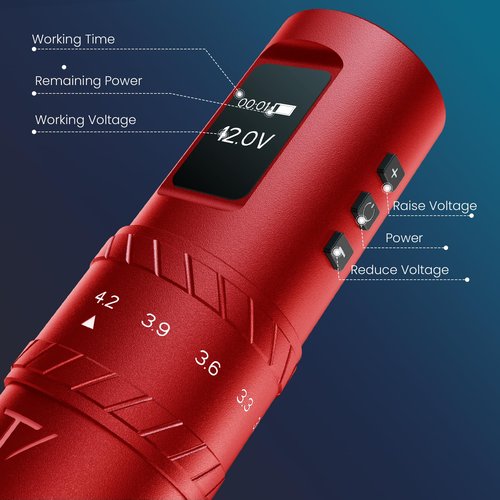 Tattoo Gun Wireless tattoo machine, 2400mAh Rotary Tattoo Machine with 7 stroke length Options, Pro Tattoo Guns with Motor Power reliable for all kinds of needles, ink (One Battery)