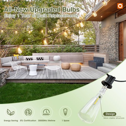 addlon 102(96+6) FT Solar String Lights Waterproof,Patio Light Solar Powered with Remote & USB Port 3 Modes, 30+2 LED Shatterproof Bulbs Outdoor Lighting for Camping Backyard Garden