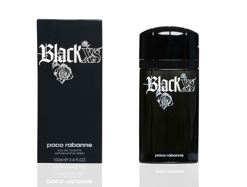 Black XS by Paco Rabanne for Men 3.4 oz Eau de Toilette Spray Tall Bottle
