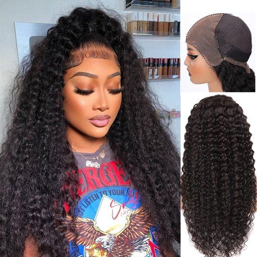 Jukabe 13x6 Lace Front Wigs Human Hair Pre-Plucked 200 Density HD Transparent Deep Wave Lace Frontal Wig for Women, 22 Inch