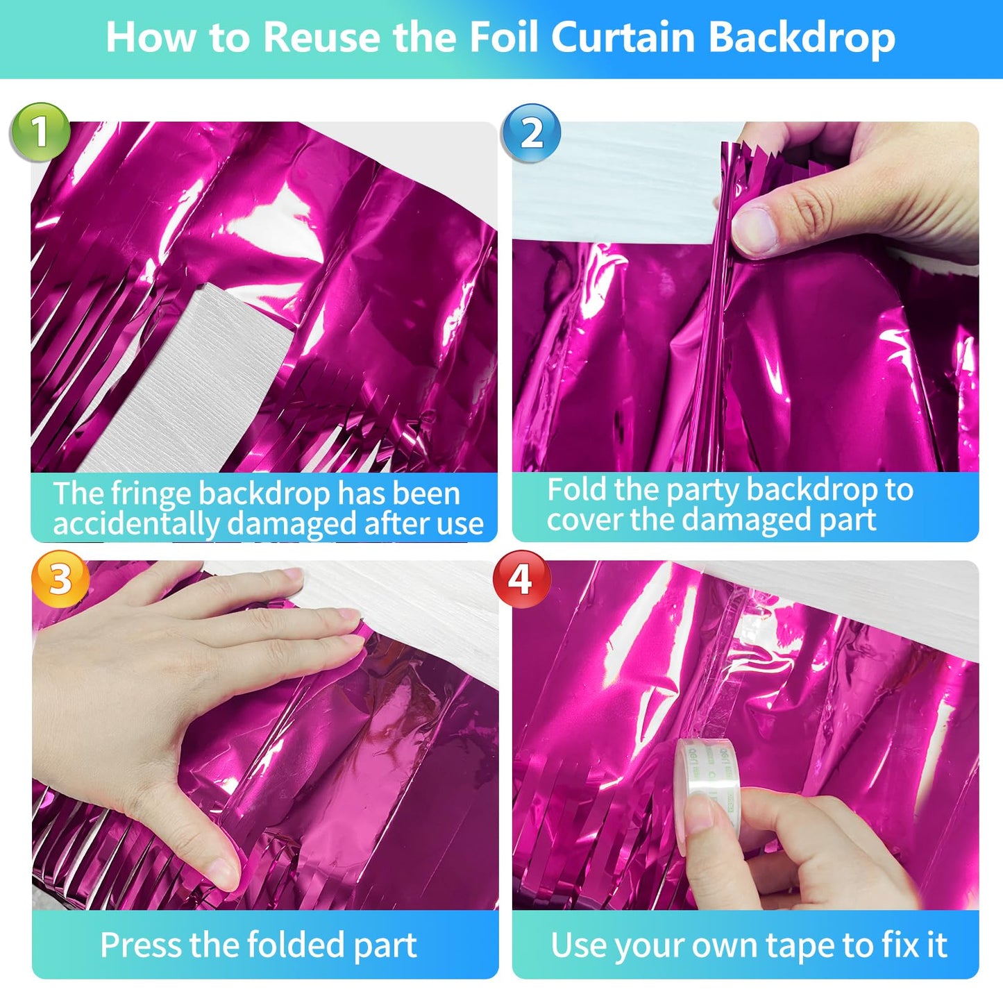 2 Pack Hot Pink Backdrop Party Decorations Tinsel Foil Fringe Curtain Backdrop Streamer Photo Booth for Wonmen Girl Pink Theme Princess Bachelorette Graduation Birthday Party Decorations