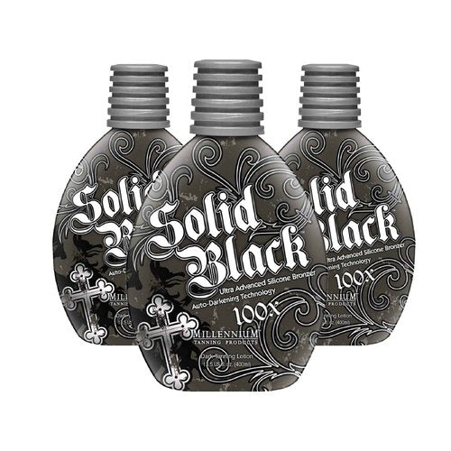 Millennium Tanning Solid Black 100X Indoor Tanning Lotion for Tanning Beds,13.5 Fluid Ounces, 3-pack