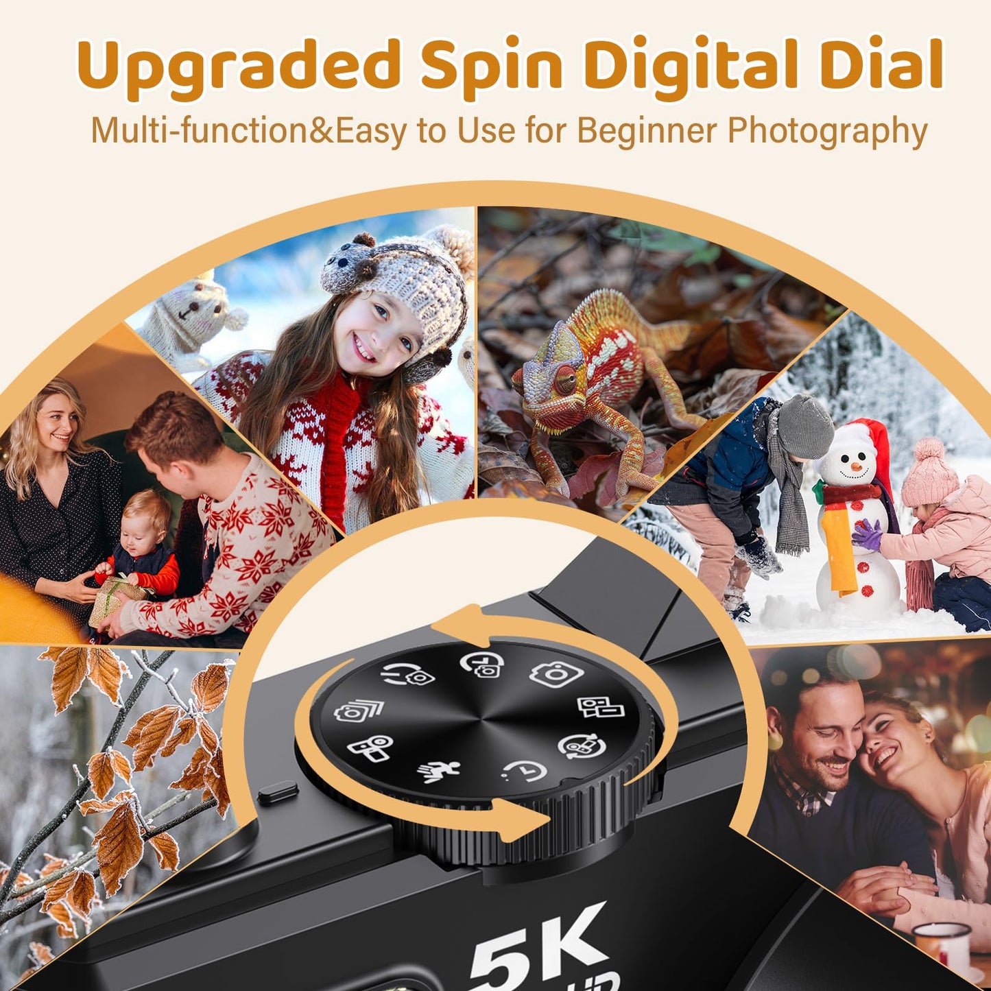 5K Digital Camera for Photography - WiFi 75MP Vlogging Cameras for YouTube - UHD Autofocus Video Camera 3" 180° Flip Screen with 18X Zoom - Compact Vlog Travel Camara with 32GB SD Card, 2 Batteries