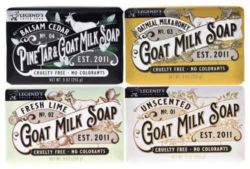 Legend's Creek Farm Goat Milk Soap - Triple Milled Moisturizing Bar for Hands and Body - 9 Oz Creamy Lather, Nourishing, Natural Soap for Sensitive Skin (Assorted Bundle)