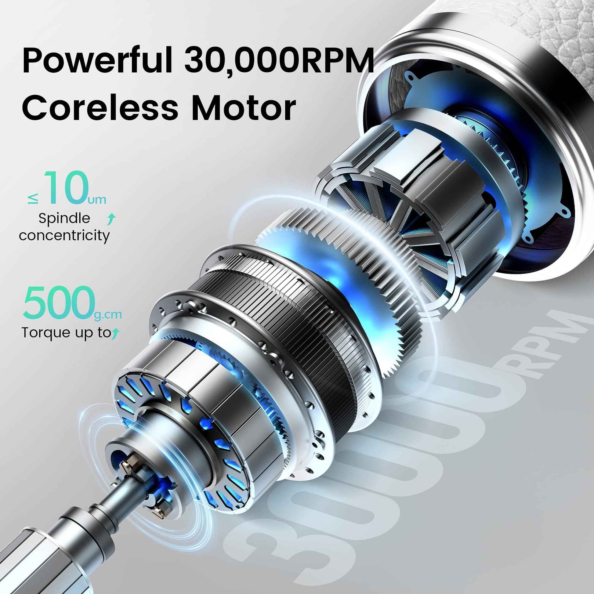 L'UGX Professional Nail Drill 30000RPM, Cordless Rechargeable Electric Nail File for Acrylic Nails Gel Polishing, Efile Nail Kit for Manicure Pedicure, Low Noise Low Vibration, 7Pcs Drill Bits, White