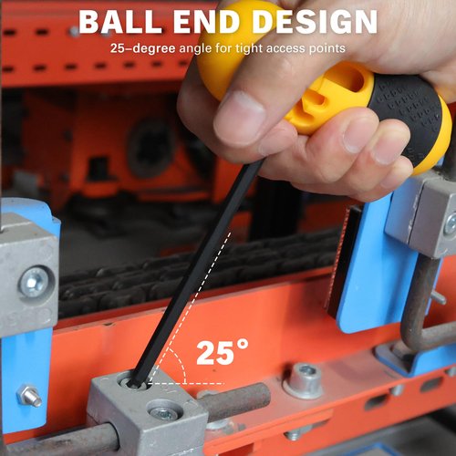 ELEAD Allen Wrench Hex Key Set: Premium 27pcs Durable Hex Key Set with Grip Handle, Long and Short Arm with Ball End, Metric & SAE Size Allen Key Set, Organized Storage
