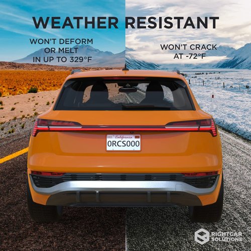 Rightcar Solutions Silicone License Plate Frames | The Original Premium Grade Silicone Car Plate Frame | Rust Proof, Rattle Proof, Weather Proof License Plate Holder (Orange)