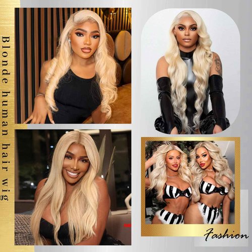 TYUKY 28 Inch 613 13x6 Lace Front Wig Human Hair 200 Density Body Wave Blonde HD Lace Front Wigs Human Hair Pre Plucked Blonde Wig Human Hair 613 Lace Frontal Wigs