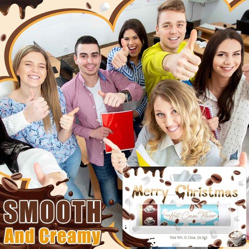 Sacubee 75 Pcs Christmas Peppermint Candy Flavor Lip Balms Bulk Peppermint Candy Gingerbread Hot Cocoa Cookie Cinnamon Flavor Lip Balms Christmas Party Gifts Stocking Stuffers for Employee Staff
