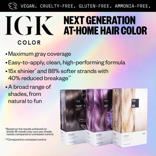 IGK Permanent Hair Dye Color Kit | 5GA1-800 Espresso - Golden Ash Brown | 100% Gray Color Coverage + Strengthen + Shine | Ammonia Free