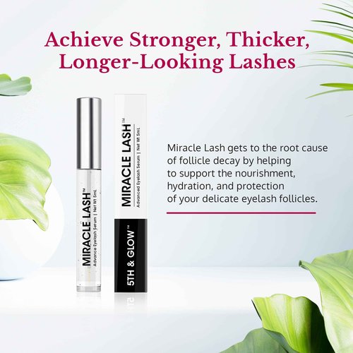 Miracle Lash - Serum for Eyelash Growth - Lash Enhancing Serum to Nourish, Hydrate & Strengthen Lashes – Helps Brittle, Damaged Lashes Look Thicker, Fuller & Longer – Gentle Formula