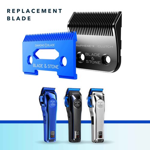 Blade & Stone™ Replacement Clipper Blade - Diamond-S™ Blade - Micro-Gap™ Technology - Graphene-X™ - Fits Blade & Stone™ Cordless Clippers and Most Popular Barber (Clutch Replacement Blade)
