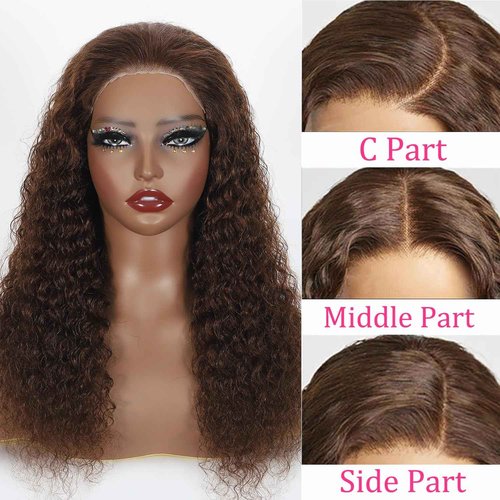 ONICE Wear And Go Glueless Wigs Human Hair Pre Plucked Pre Cut 5x5 HD Lace Closure Human Hair Wigs For Black Women Upgraded No Glue Deep Wave Lace Front Wigs Human Hair(Chocolate Brown,24Inch)