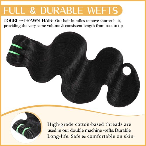 Syrenlore Raw Vietnamese Bundles Human Hair 22 Inch Body Wave Sew In Thick Bundles Unprocessed Raw Vietnamese 100% Real Virgin Human Hair Bundles Bodywave Quick Weave Single Bundle for Black Women