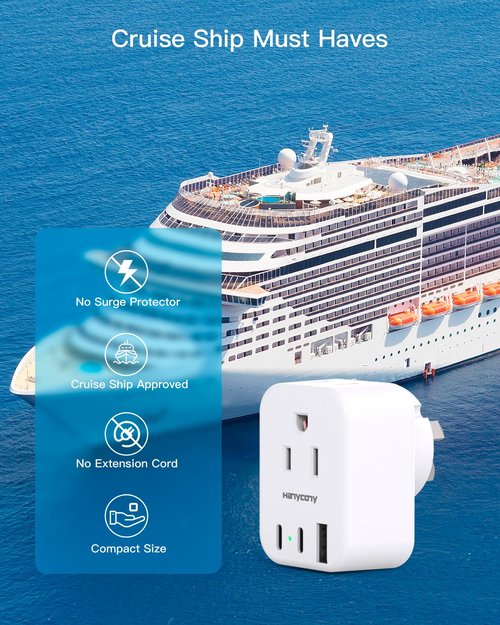 US to Australia New Zealand Power Plug Adapter, HANYCONY Type I Adapter Plug 2 Outlets 3 USB Ports(2 USB C), Australia Travel Plug Adapter for USA to Australian AU China Argentina Fiji Essentials
