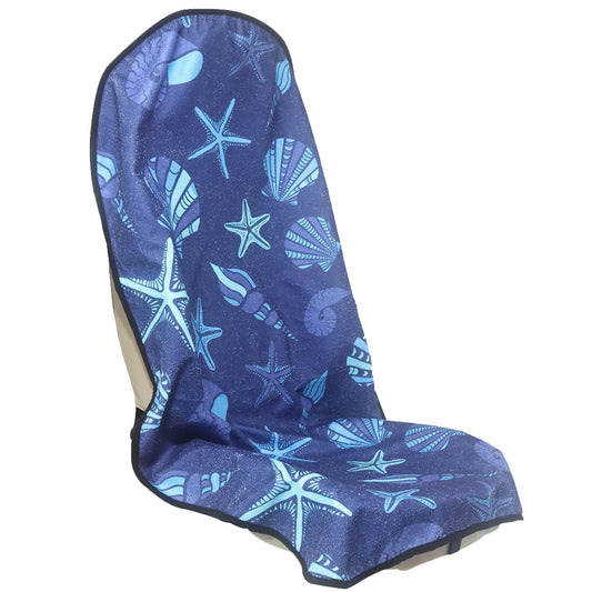 LoyaGour Car Seat Cover Protector Front Seats,for Gym Workout,Running,Swimming,Beach and Hiking,Waterproof Sweat Towel Bucket Seat Covers for Cars SUV Trucks (Conch Shells Starfish, 1Pcs)