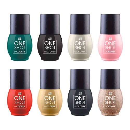 LACCOVER ONE SHOT - NAIL POLISH GEL SET TWEED COLLECTION, 8 COLORS, 1/2 Fl Oz each one, by NAIL FACTORY