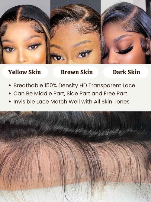 Anmetan Highlight Honey Blonde FB30 Body Wave Human Hair Bundles with 4x4 Lace Closure, Black and Brown Highlight 3 Bundles with HD Transparent Lace Soft 12A Remy Hair Balayage Colored 12 14 16 +12 In