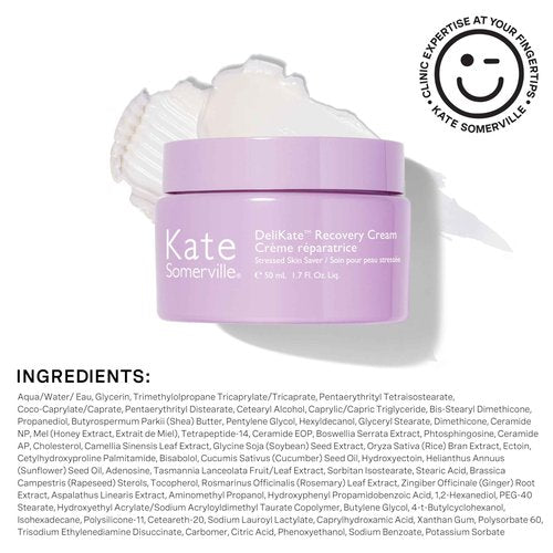 Kate Somerville DeliKate Recovery Cream – Clinically Formulated Hydrating Treatment – Irritation and Redness Relief for Stressed or Sensitive Skin, 1.7 Fl Oz