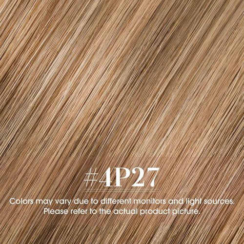 TESSHAIR Clip in Hair Extensions Real Human Hair 22 Inch Human Hair Clip in Extensions Medium Brown & Dark Blonde Hair Extensions Clip ins Double Weft 100% Real Human Hair Extensions 8 PCS 75g #4P27