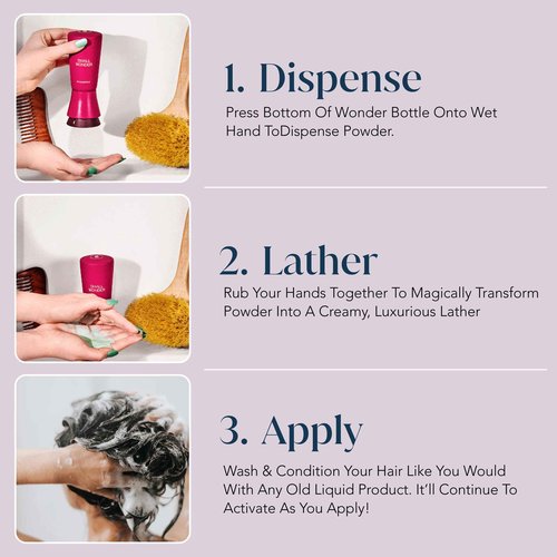 SMALL WONDER® Signature Shampoo and Conditioner Set (50-80 Washes) – Sulfate Free, Paraben-Free, Color-Safe, Powder to Creamy Lather Formula (Signature Shampoo & Conditioner Set)