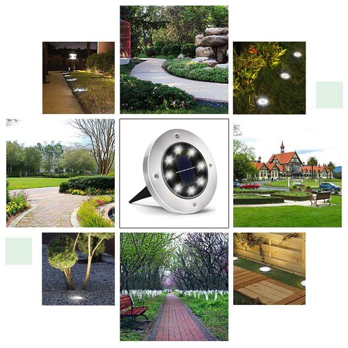 INCX Solar Lights for Outside,12 Pack Solar Lights Outdoor Waterproof, Solar Garden Lights Landscape Lighting for Patio Pathway Lawn Yard Deck Driveway Walkway, Cold White