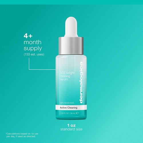 Dermalogica Age Bright Clearing Serum (1 Fl Oz) Anti-Aging Face Serum with Salicylic Acid - Promotes Smoother, Clearer, Brighter, and More Even Skin