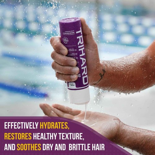 TRIHARD Chlorine Defense Gift Set for Hair & Skin Swim Protection | Pre & Post Swim Shampoo, Conditioner, Body Wash, & Lotion | Summer Essentials to Cleanse & Hydrate Sensitive Skin After Pool & Ocean