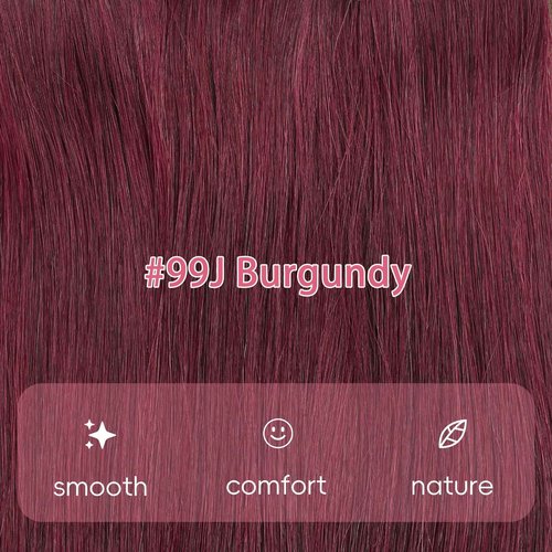 Eliysako Professional Itip Hair Extensions Human Hair 100% Remy Hair #99J Burgundy 22inch 40G Itips With Natural-Looking I Tip Hair Extensions Real Human Hair for Daily Styling