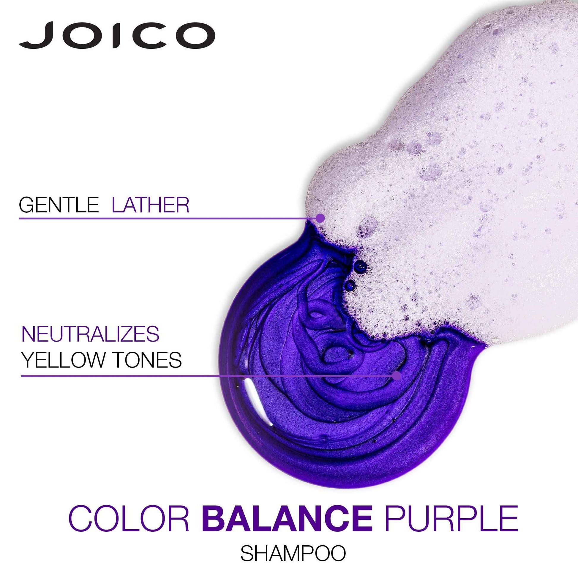 Joico Color Balance Purple Shampoo & Conditioner Set | Eliminate Brassy and Yellow tones | For Cool Blonde or Gray Hair